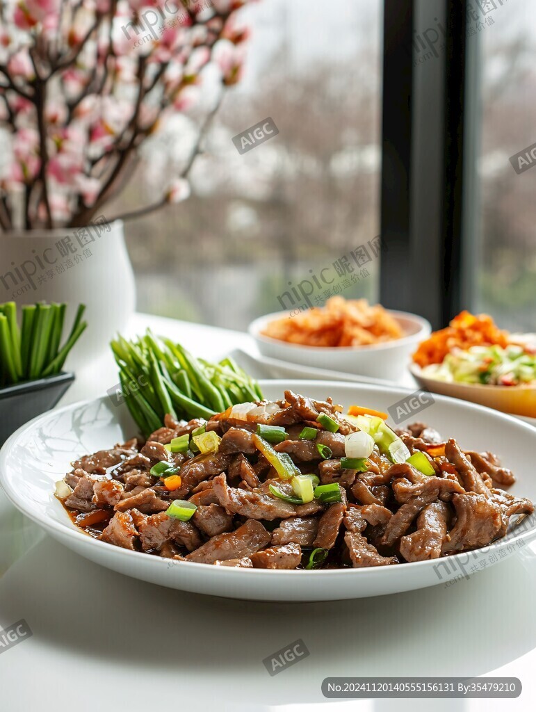 蒜苗炒牛肉套餐