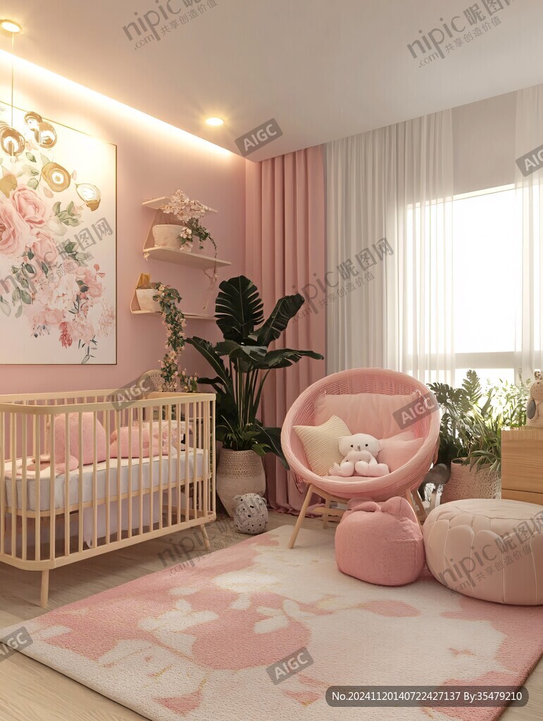 整套粉色母婴室
