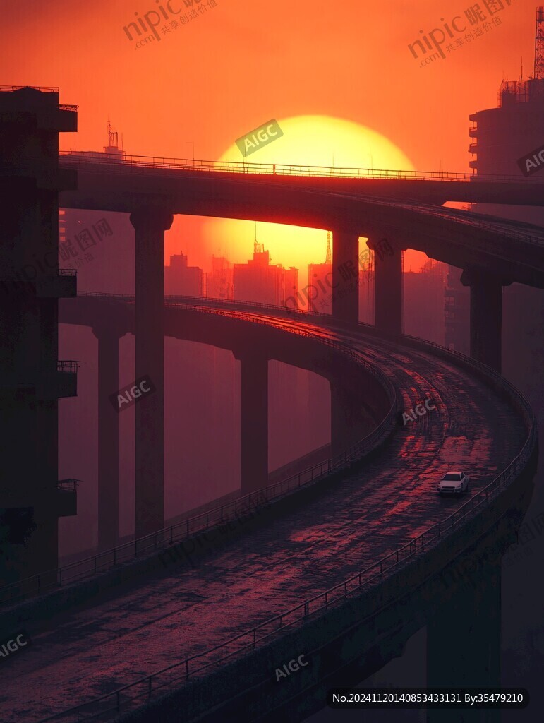 立交桥夕阳