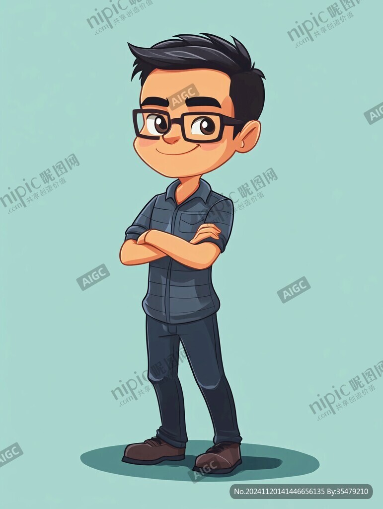 帅气的卡通大叔