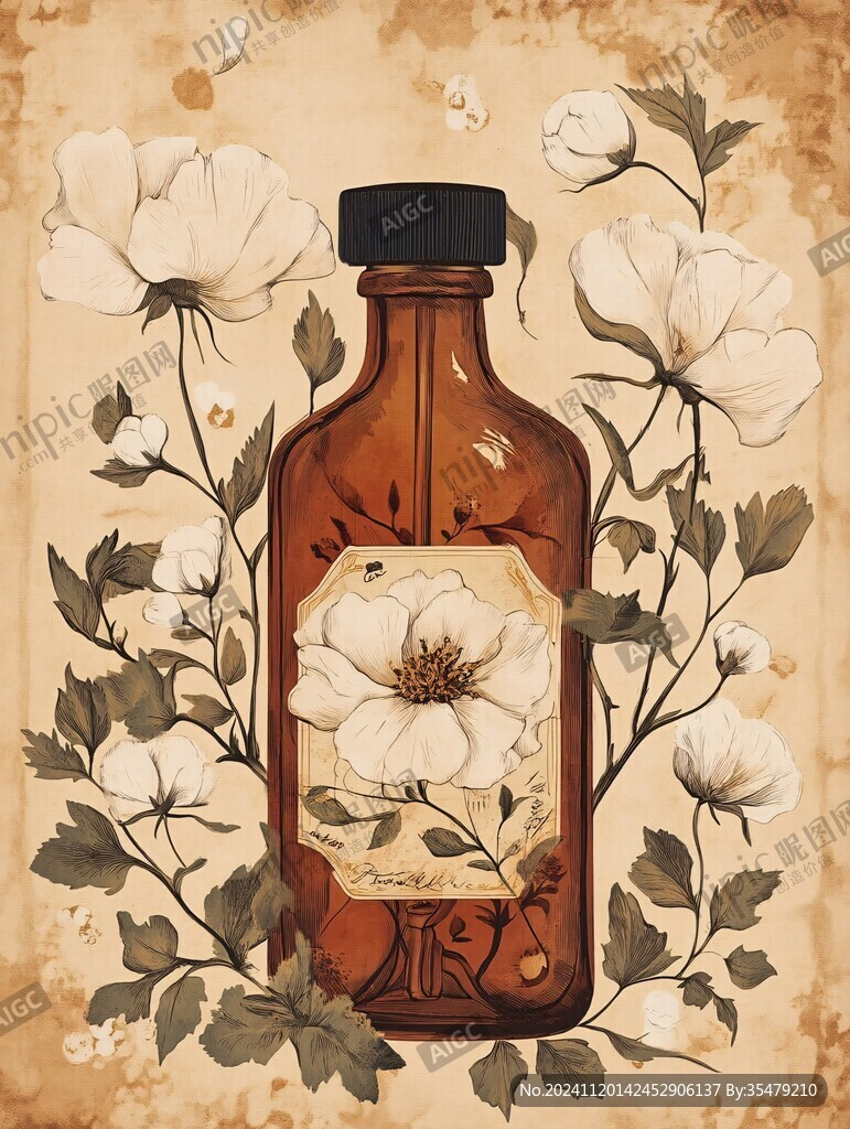 精油手绘插画
