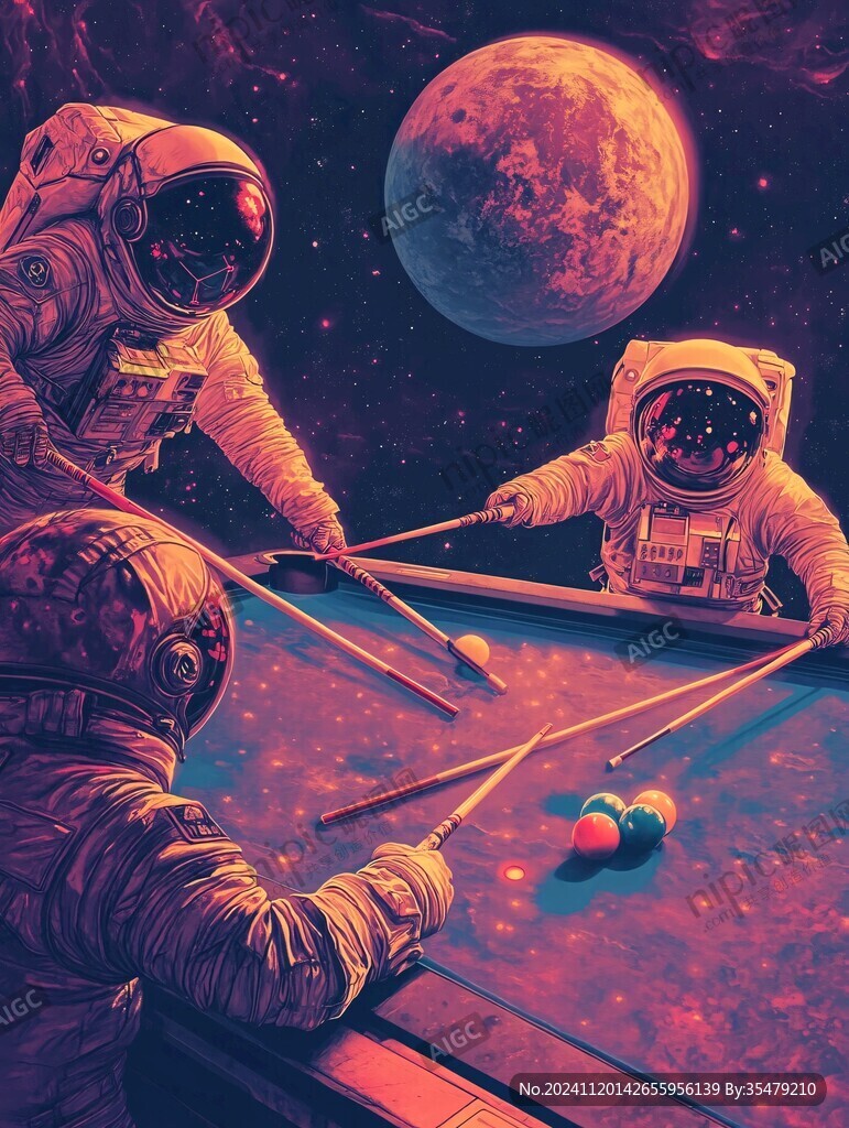 手绘宇航员装饰画