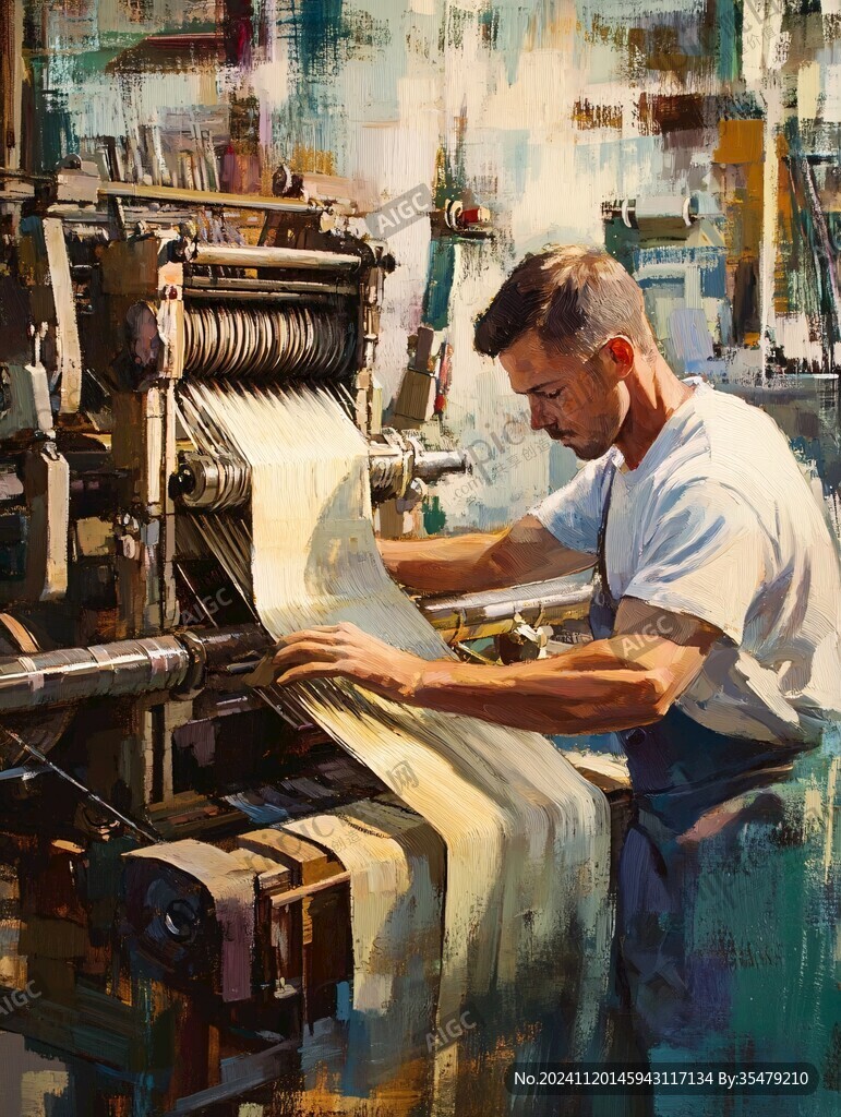 纺织厂插画