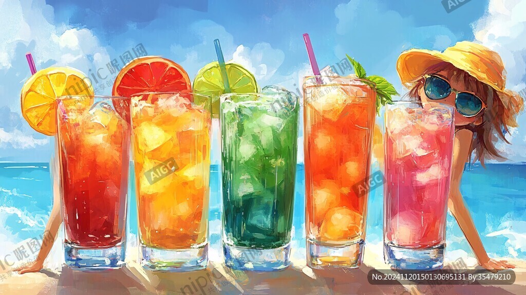 夏季冰饮插画