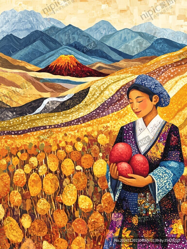 农家女插画