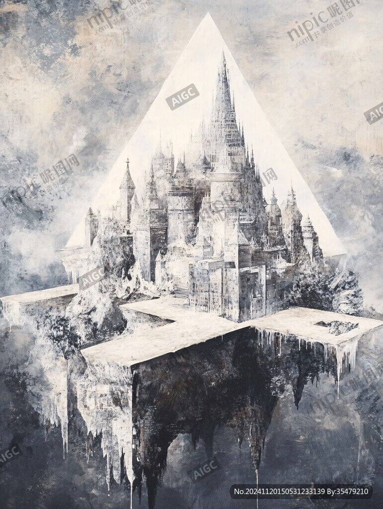 柬埔寨地标建筑山水画