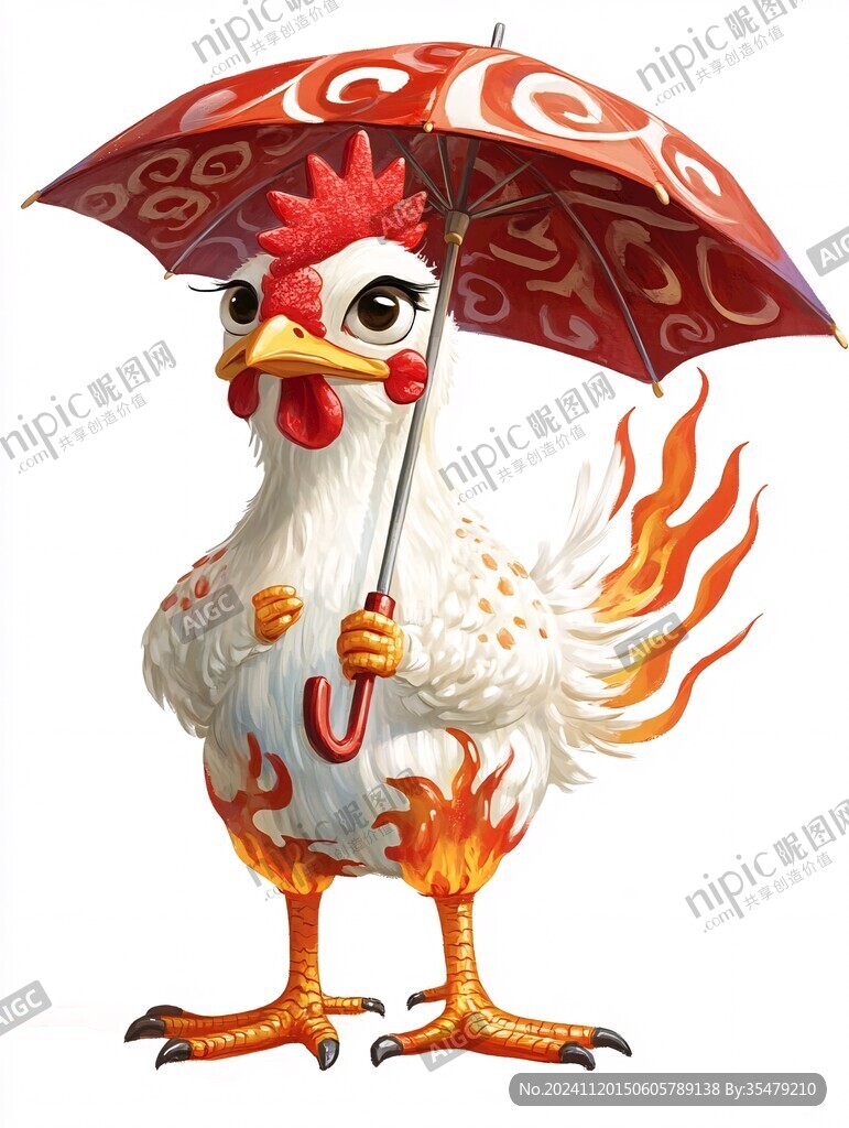 卡通霸气鸡大侠形象