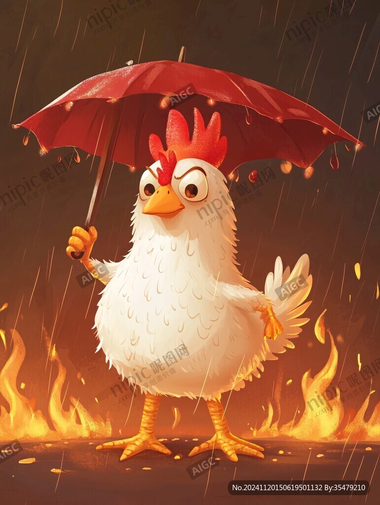 下雨时候的鸡