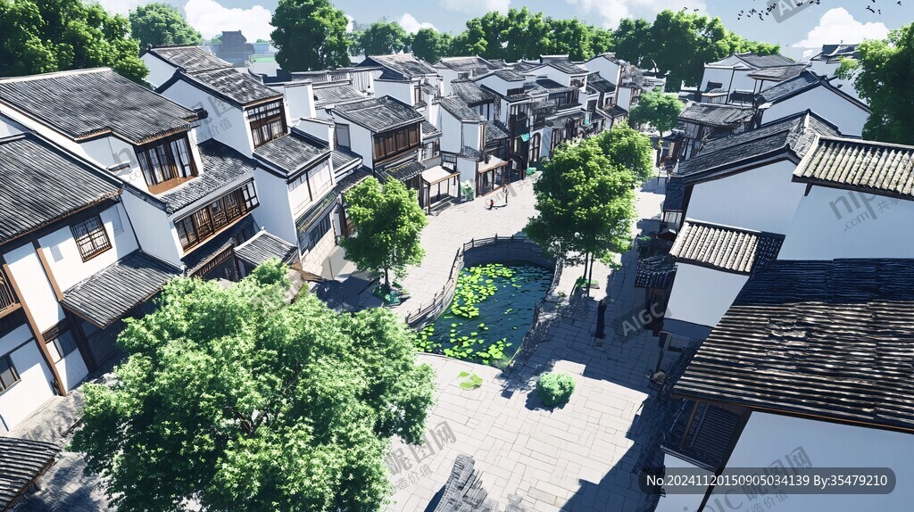 古镇3d效果图