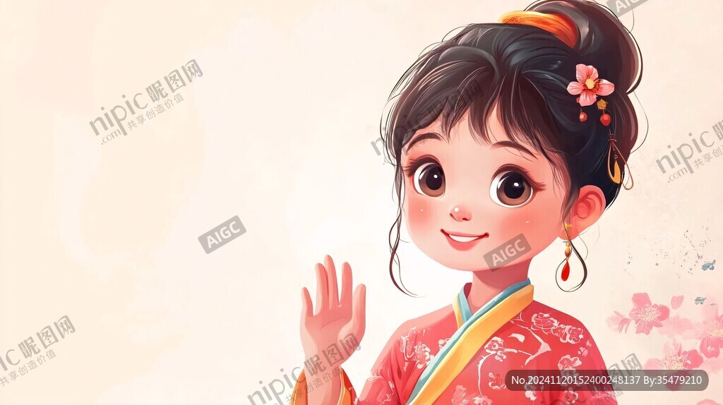 汉服卡通小女孩
