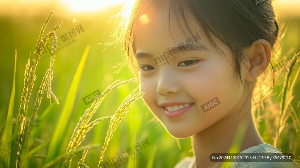 稻田与少女