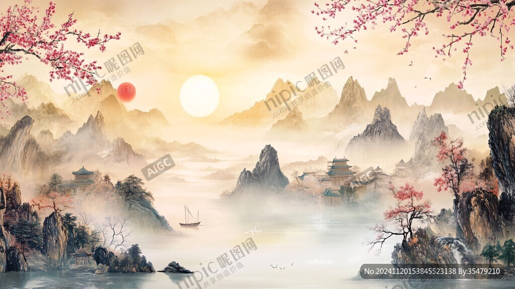 山水画合成图