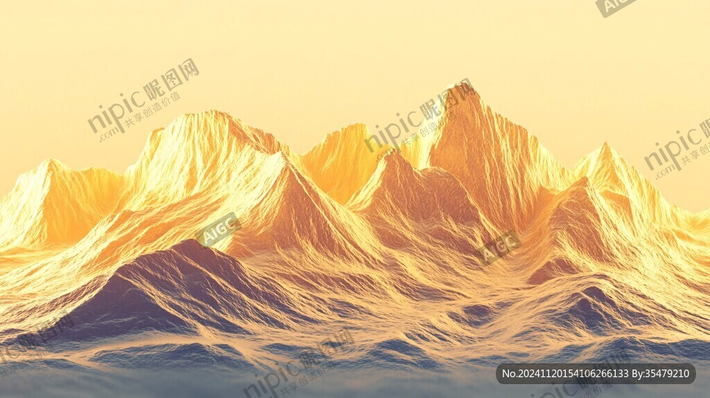 金色山脉3d立体山脉