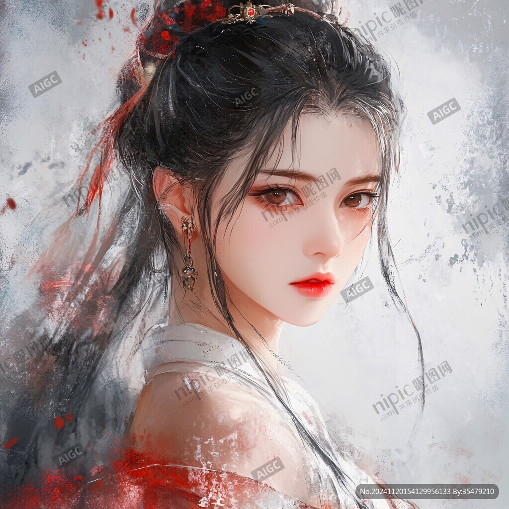 古风美女头像插画封面
