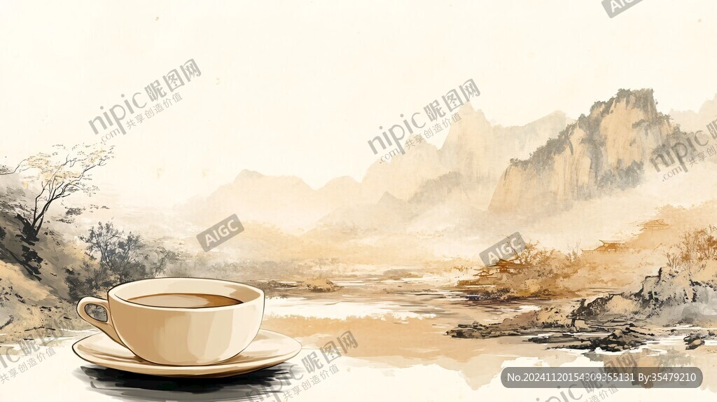 个性水墨山水茶品