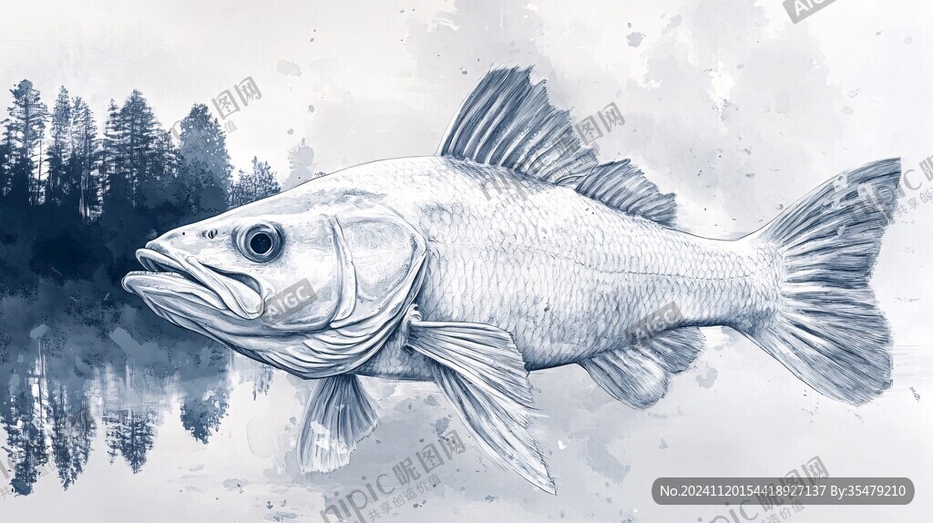野生鱼插画