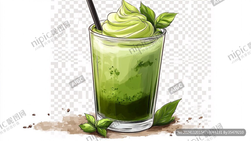 手绘果汁奶茶抹茶饮料