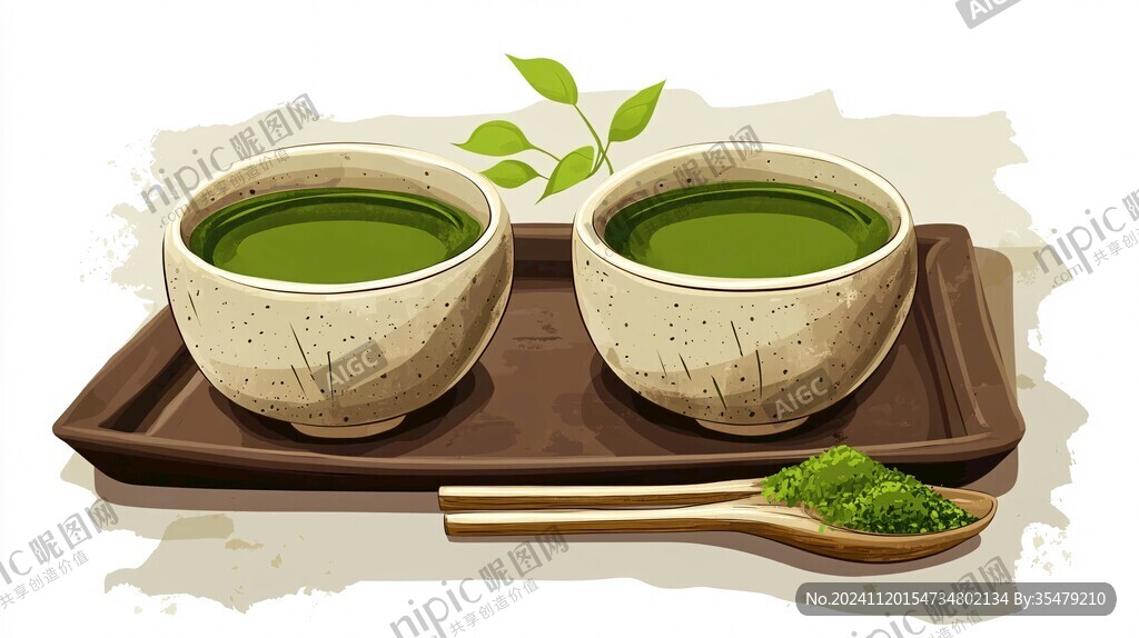 抹茶插画