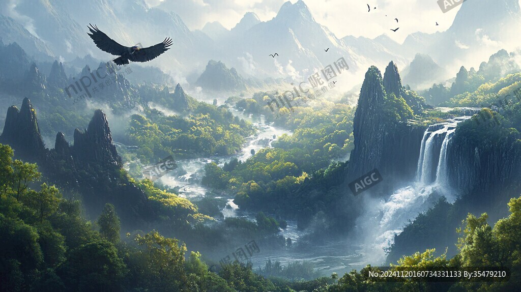 山水画合成图