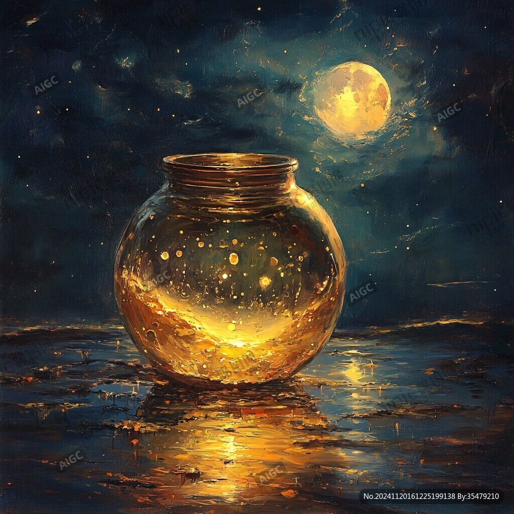 许愿瓶油画