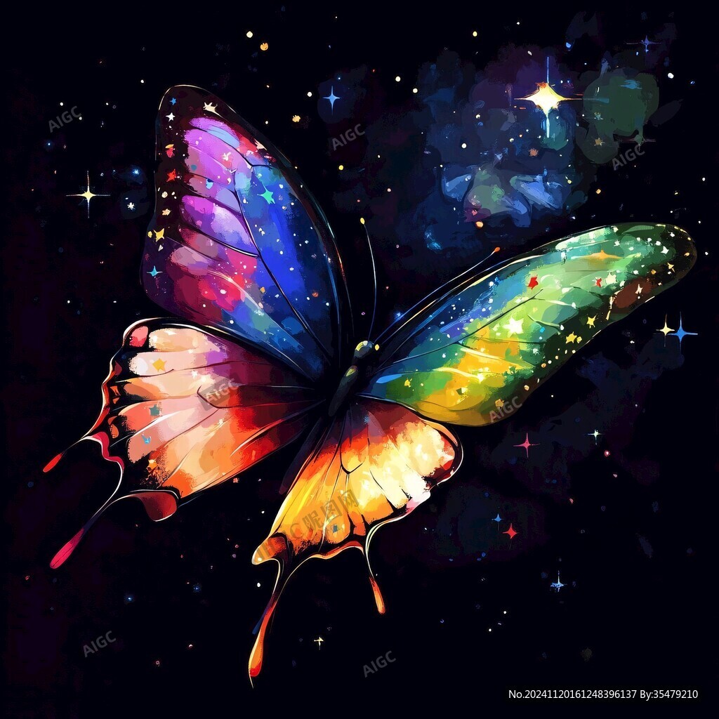 插画梦幻蝴蝶