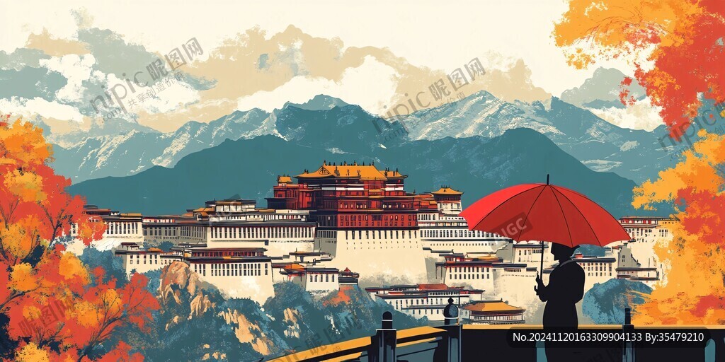 布达拉宫插画