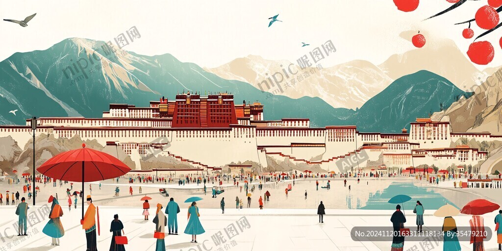 布达拉宫插画
