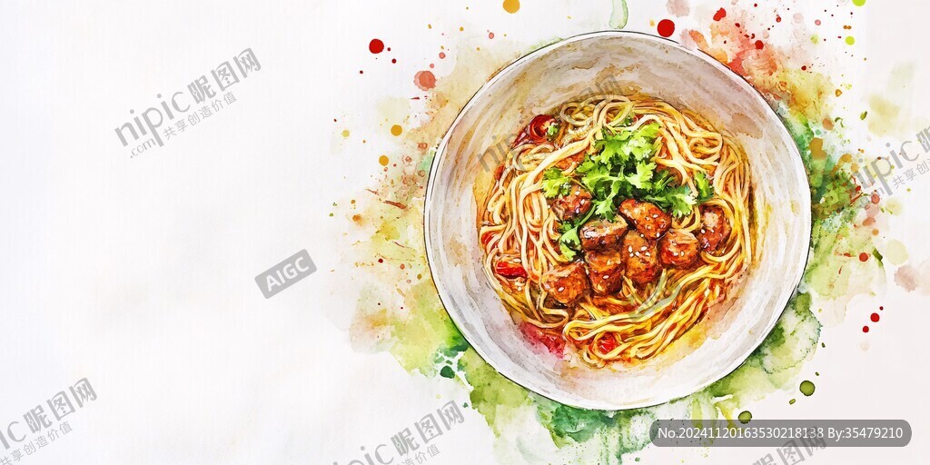 肥肠面插画