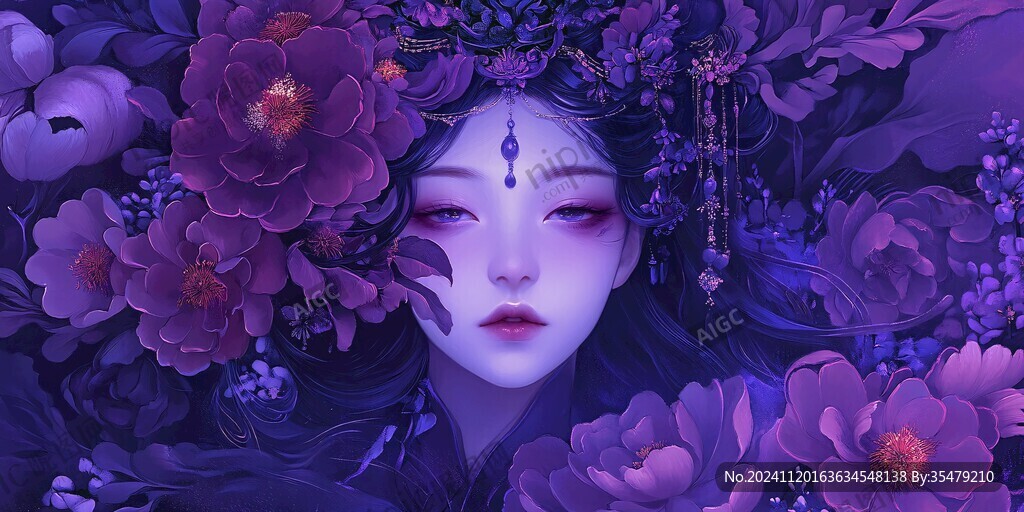 牡丹文创插画