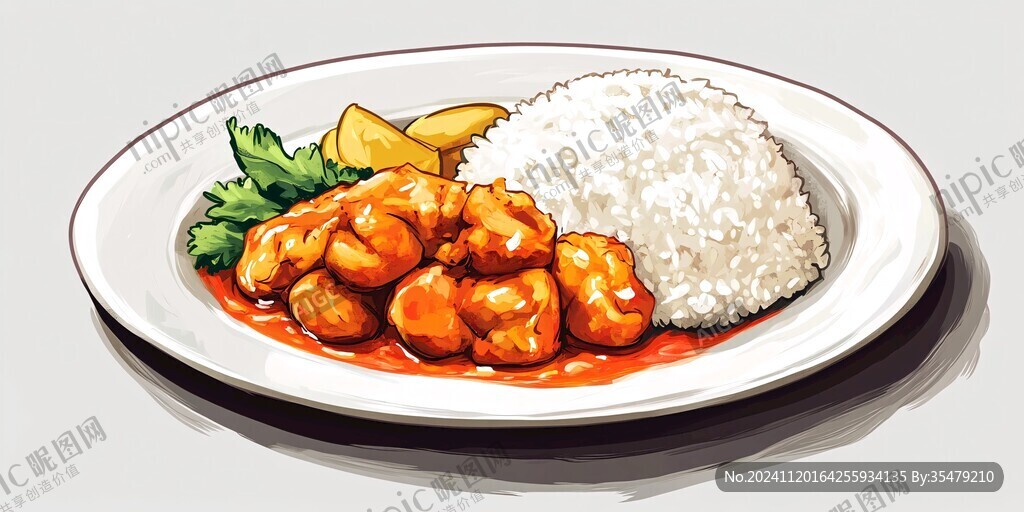 肥肠饭插画