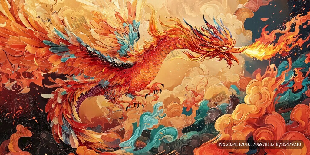 凤凰包装插画