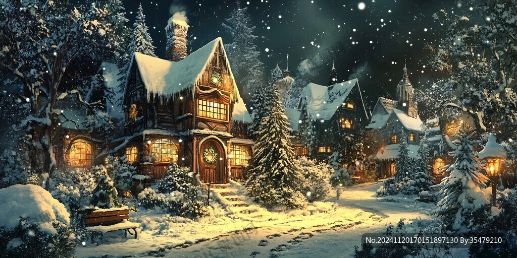 高清唯美雪夜