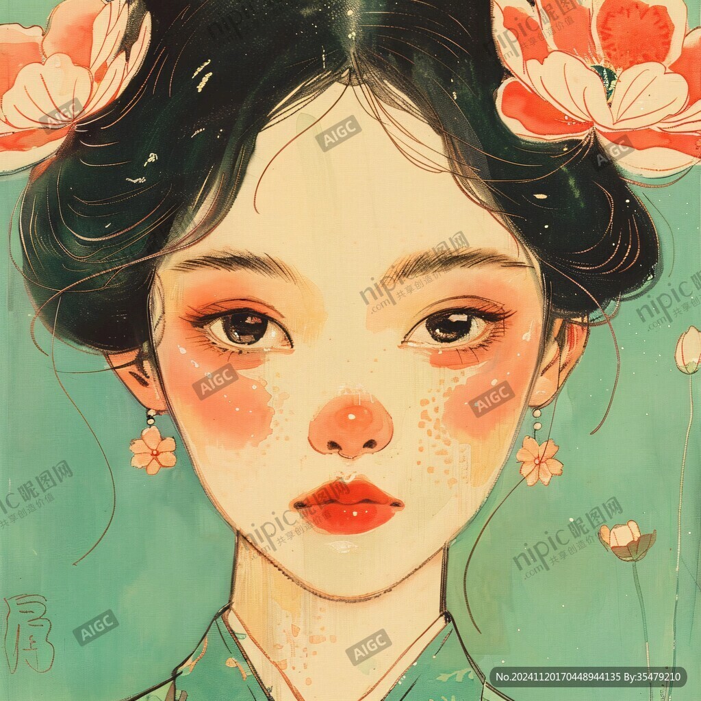 高级感女插画