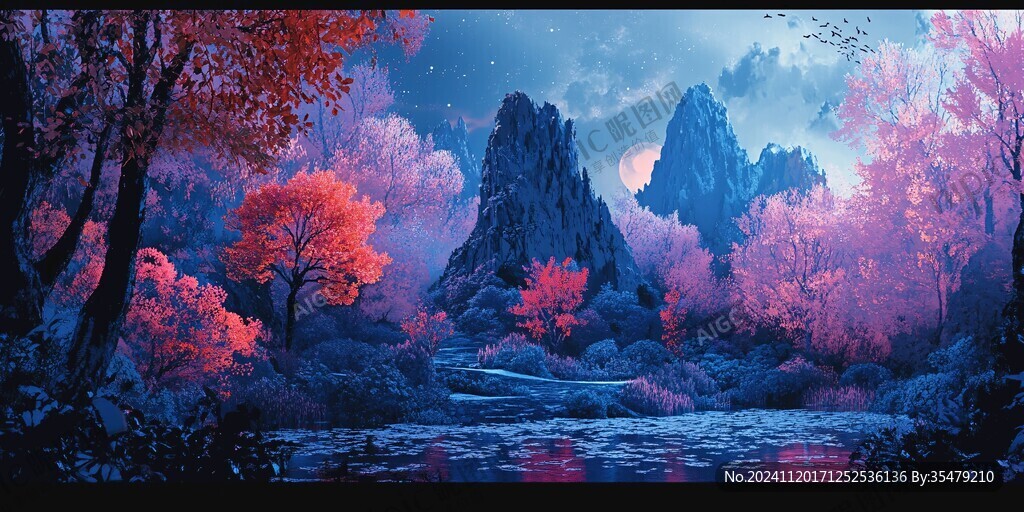 3d渲染山水画