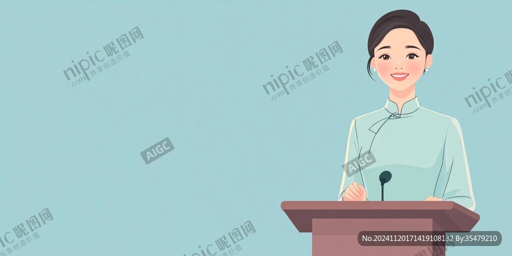 演讲人物插画