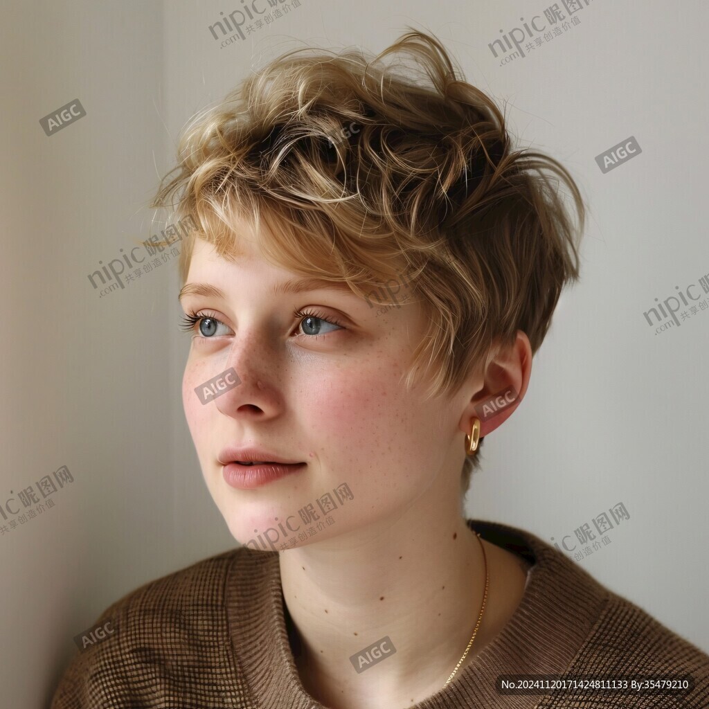 棕黄色头发反光