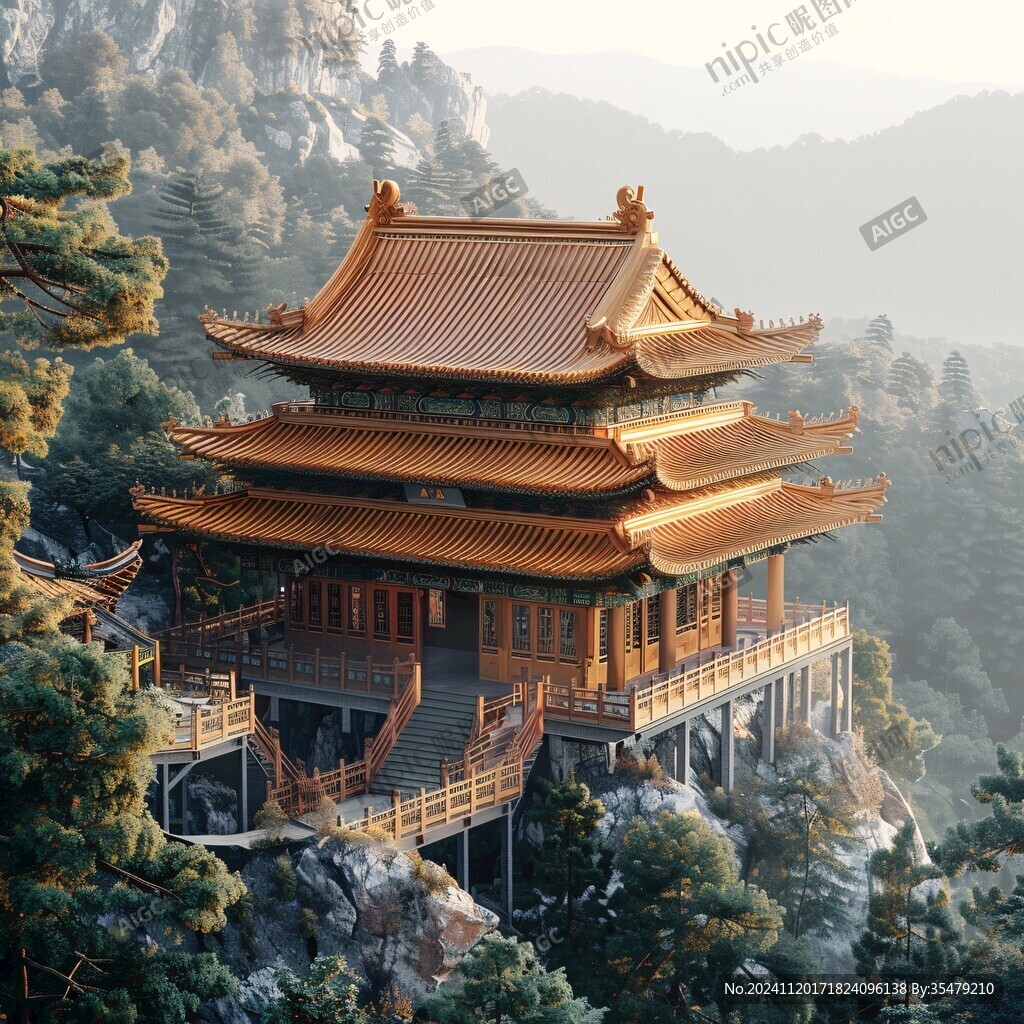 新中式楼阁皇宫山水
