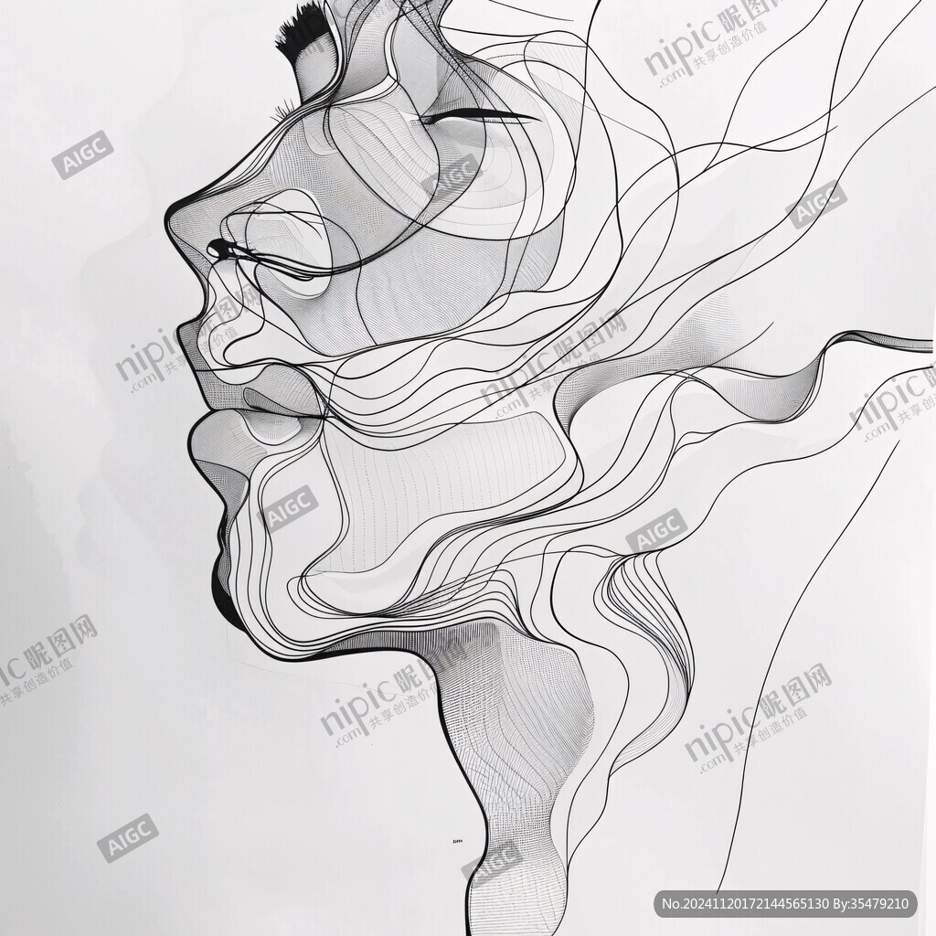 不规则线条艺术画