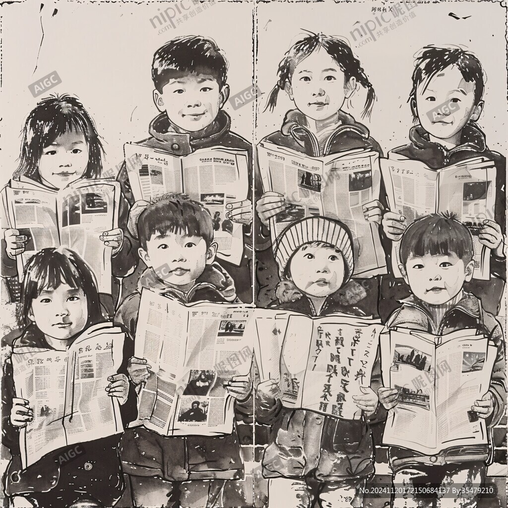 看连环画的小孩