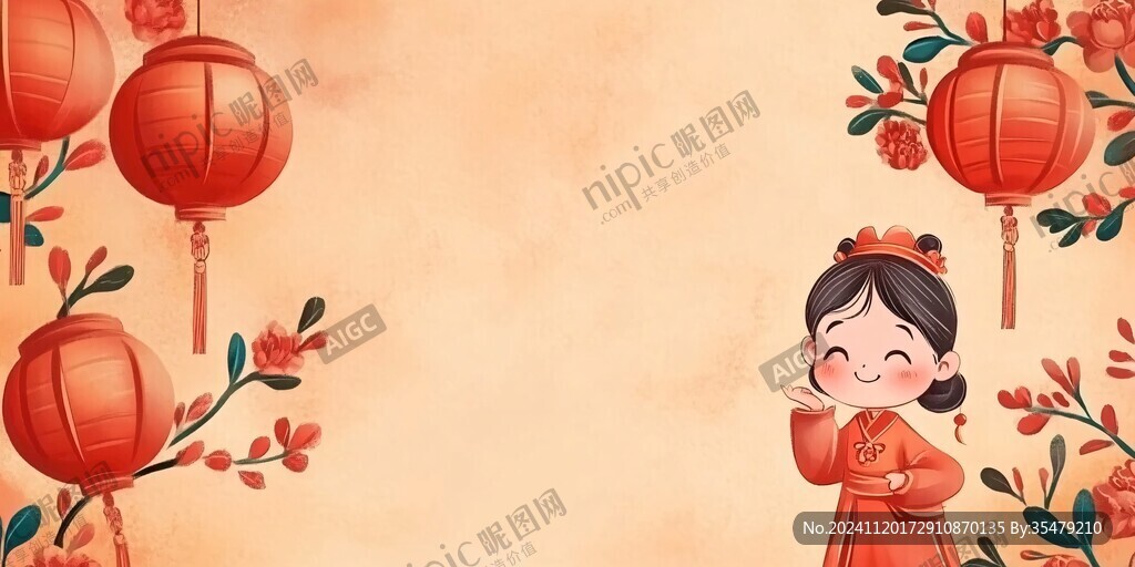 节日海报插画背景图