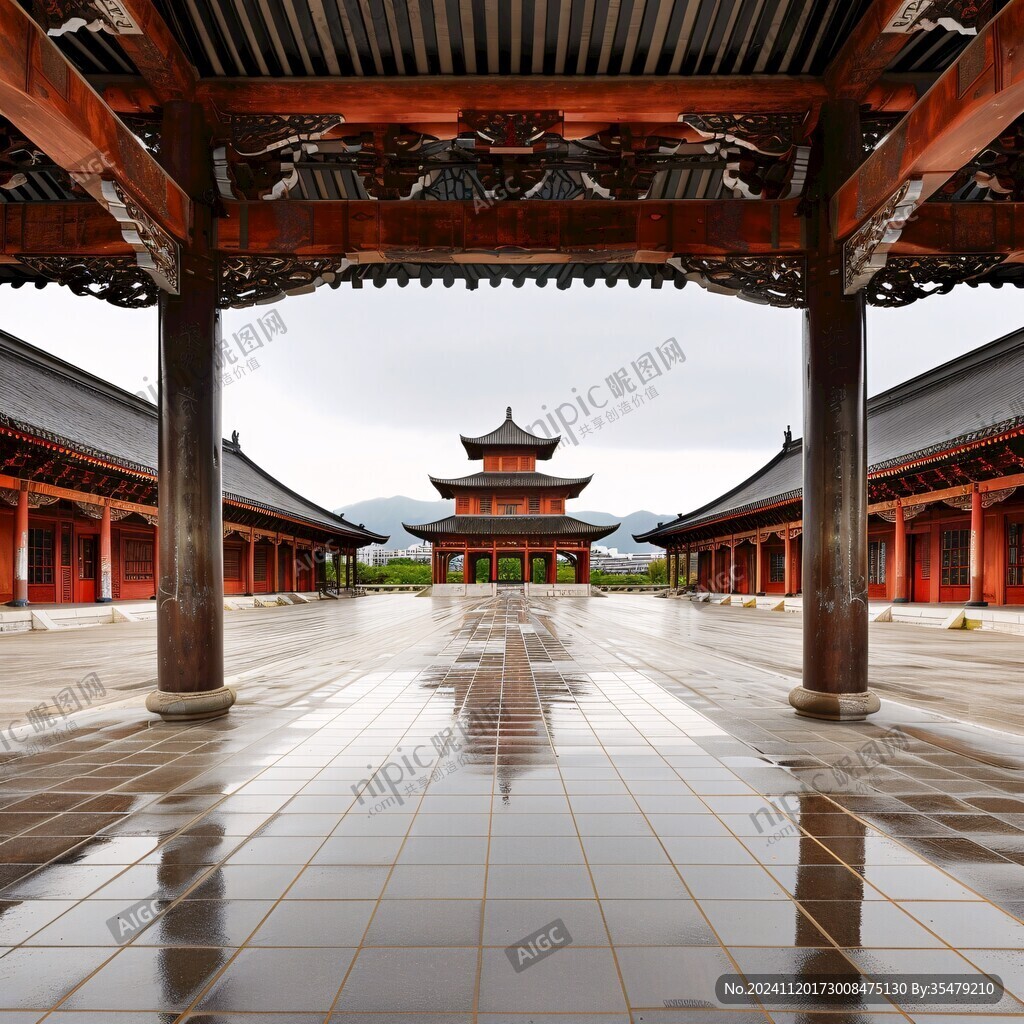 古典长廊古建筑