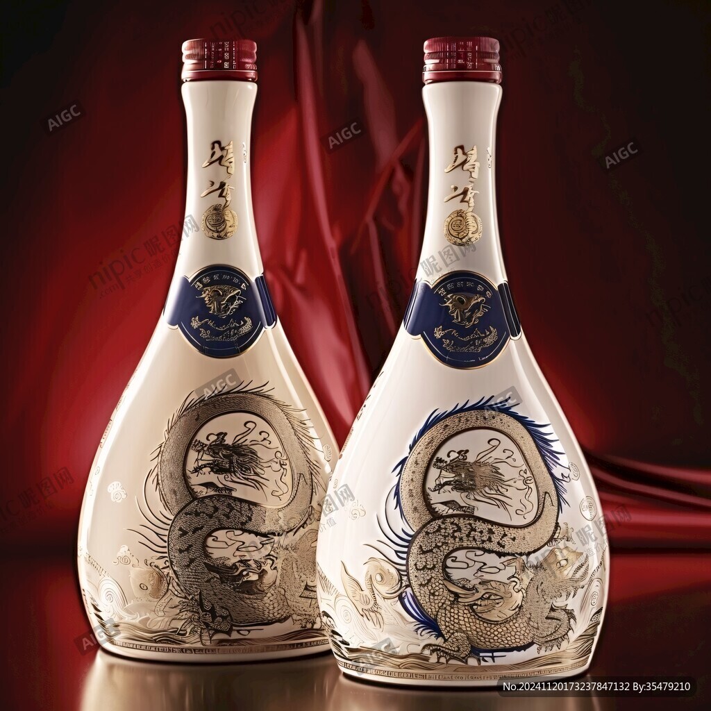 白酒瓶设计双龙戏珠