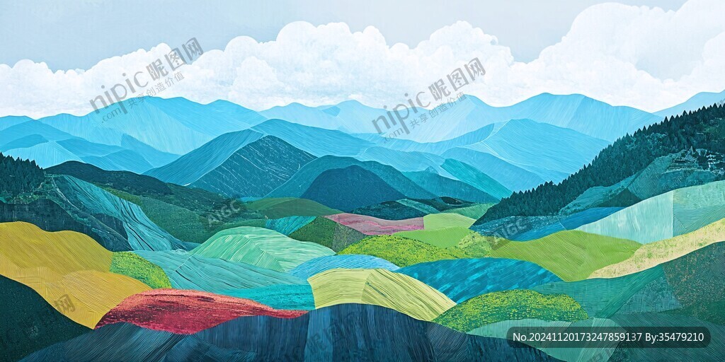 彩色山脉山坡