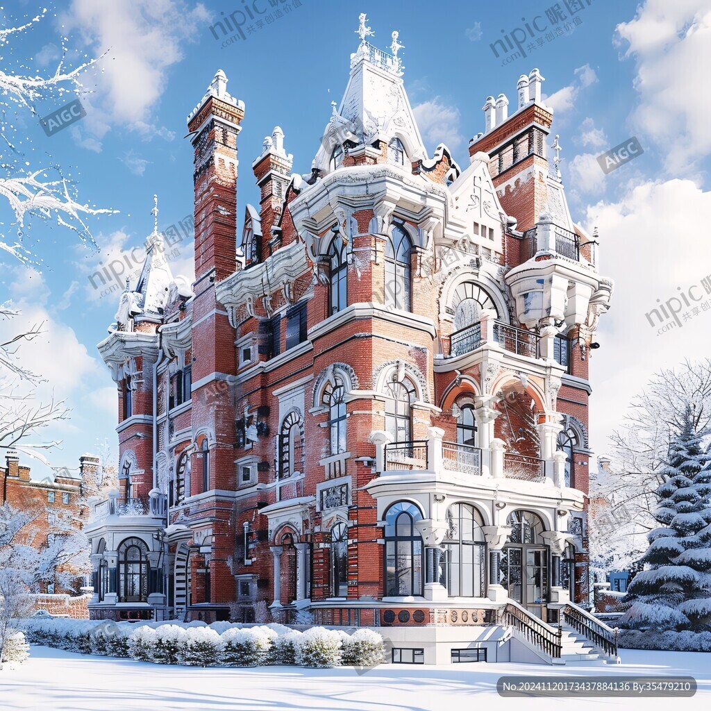 俄罗斯城堡雪景