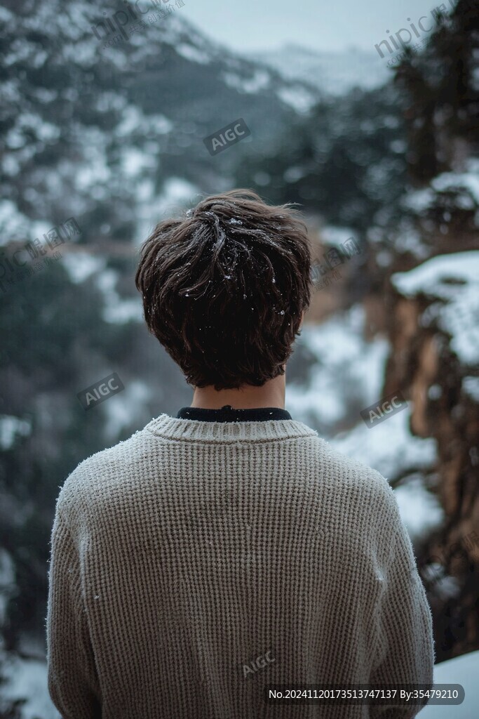 男神背影