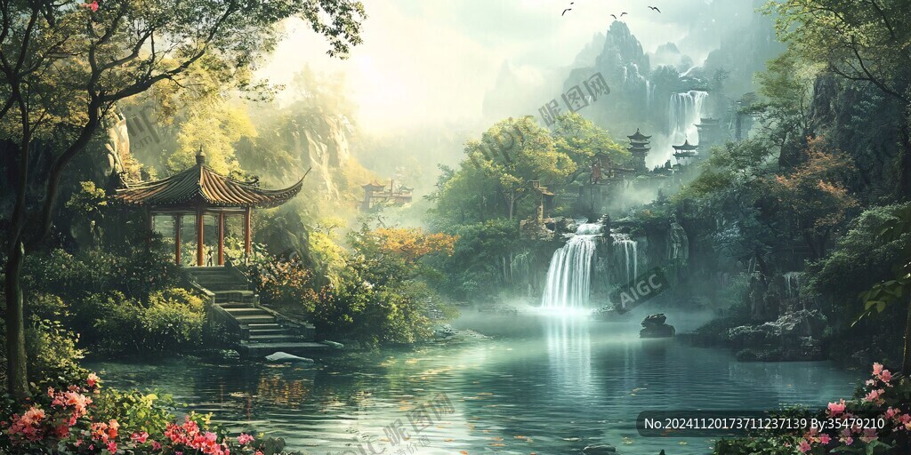 山水画合成图