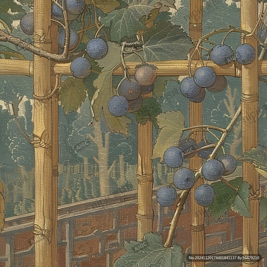 晴王葡萄插画