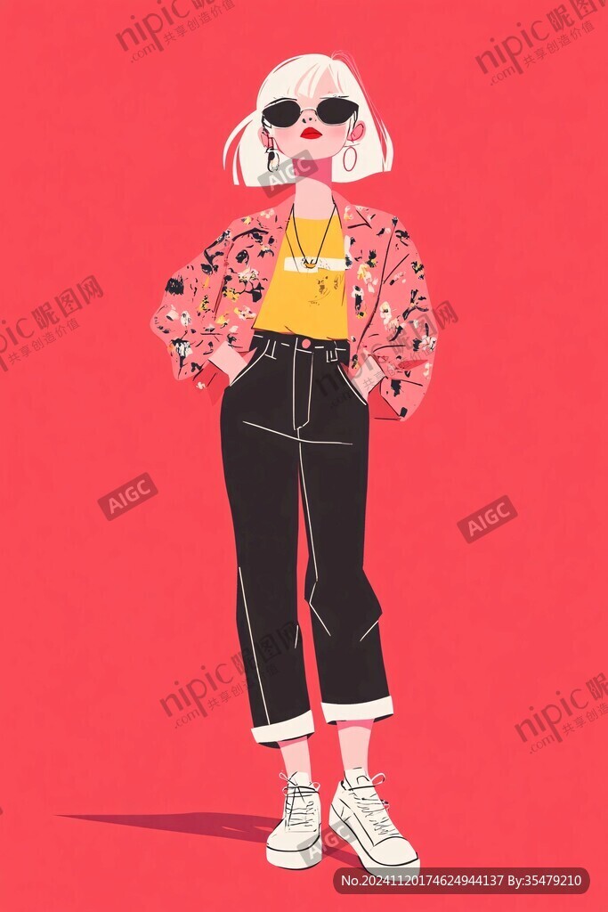 酷女孩插画