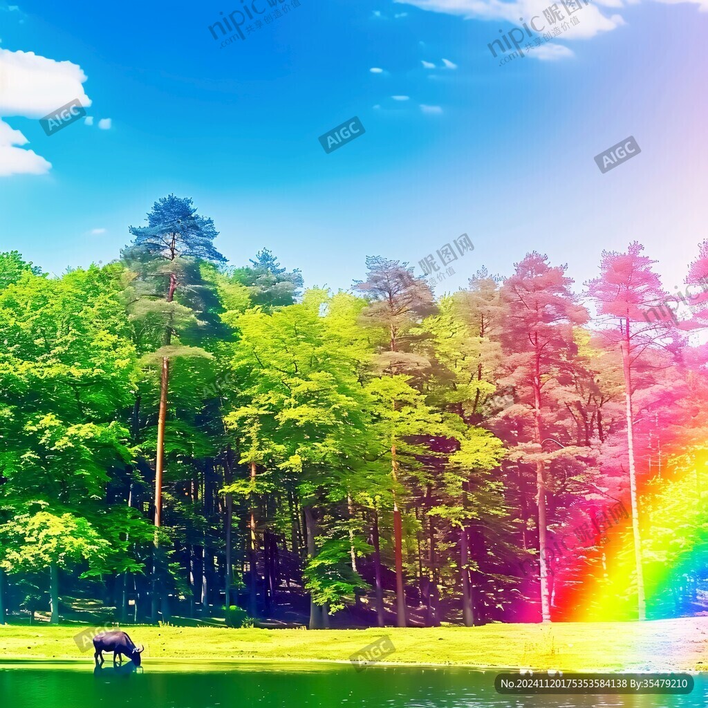 林海河流彩虹