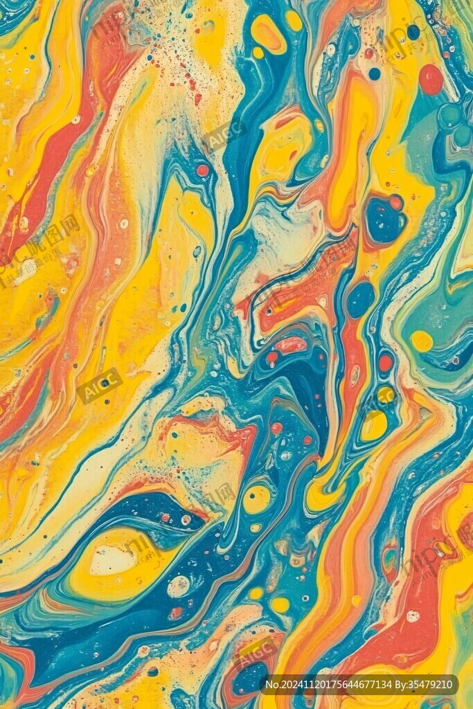肌理彩色流体装饰画